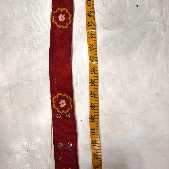 Jenny Krauss Red Wool Floral Embroidered Belt